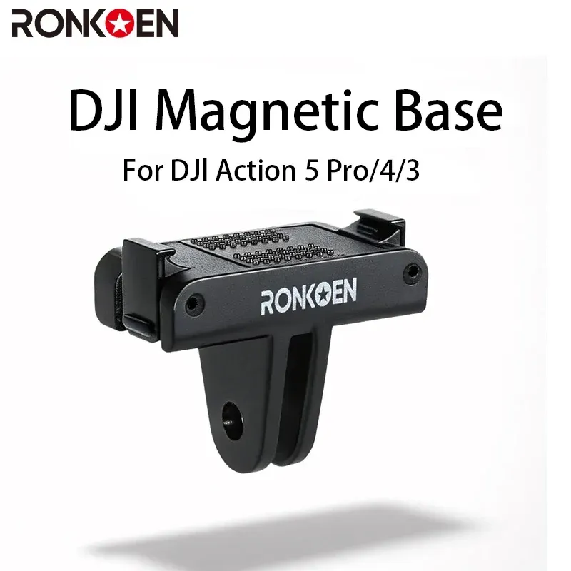 Ronkoen Magnetische Schnellwechsel-Adapterbasis für DJI Osmo Action 3/4/5 Pro, faltbarer Schnellwechsel-Montageadapter mit zwei Klauen