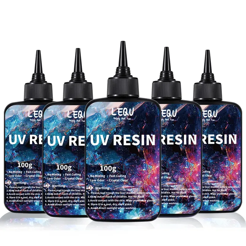 100 g UV-Harz, klar, hart, verbessertes kristallklares Epoxidharz, hochbehandeltes, vormontiertes UV-Heilharz für die Herstellung von Kunsthandwerksschmuck
