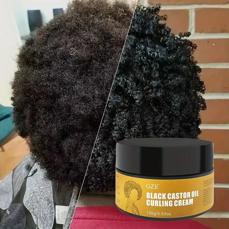 GZE Black Castor Oil Curl Defining Cream Antihaft-Creme spendet Feuchtigkeit und beseitigt Frizz, haarglättende Anti-Frizz-Creme zur Definierung - 5.19 EUR