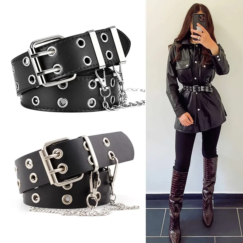 Unisex Jeans Gürtel Punk Gothic Gürtel Für Frauen Männer Taille Korsett Cinturon Mujer Kette Halskette Riem Hohe Qualität Cummerbunds Cintos