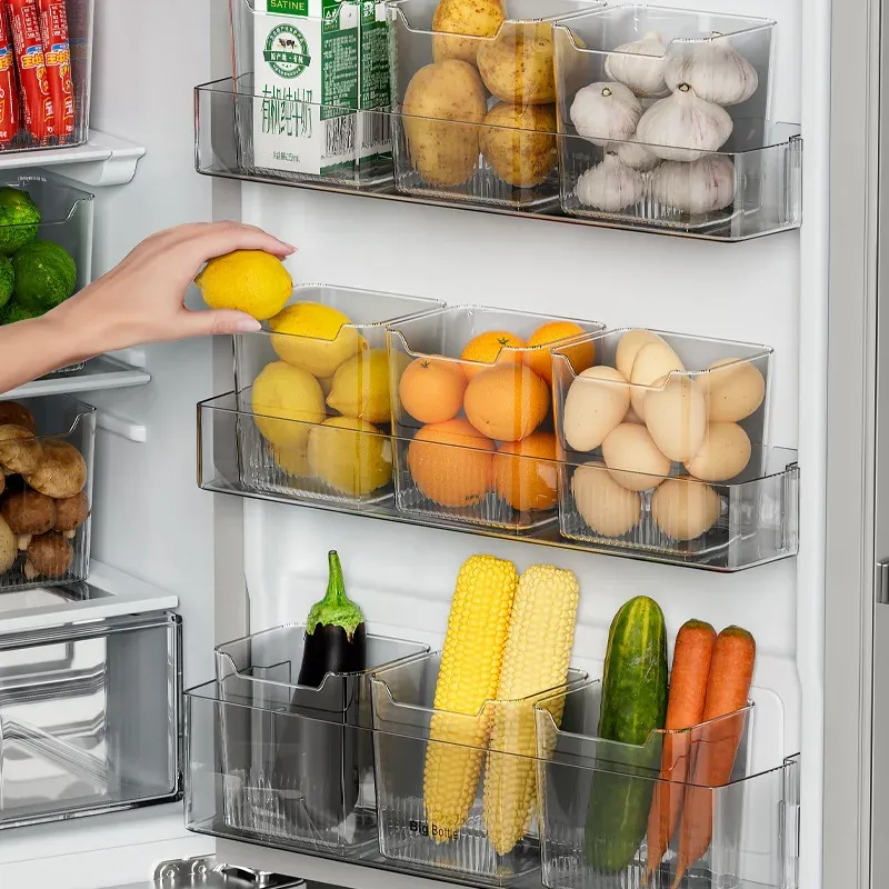 1PCS Kühlschrank Seite Tür Lagerung Box Lebensmittel Gemüse Obst Eier Frische Organizer Haushalt Küche Kühlschrank Container Boxen