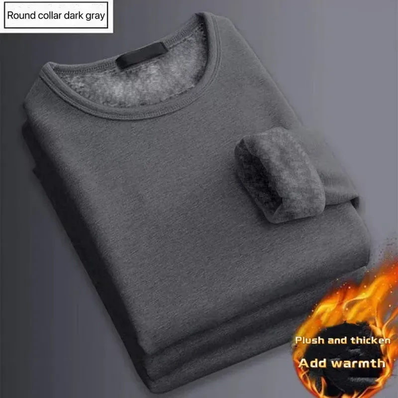 Winter männer Verdickung Samt Warme Tops männer Winter Lange ärmeln Thermische Unterwäsche Männlich Rundhals Mode T-shirt m-5XL