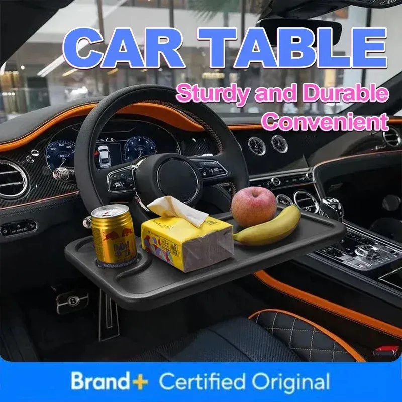 Auto-Laptop-Computer-Schreibtischhalterung, Lenkradablage, Auto-Tischhalter für Essen, Arbeit, Warenkorb, Getränke, Essen, Kaffeegüter