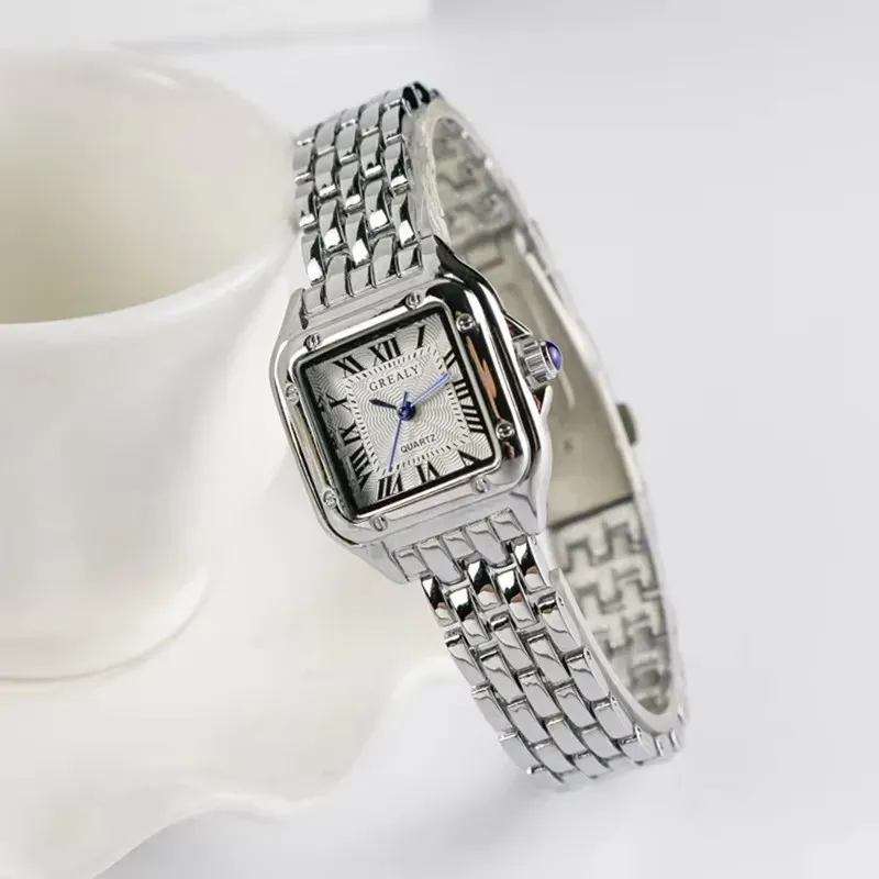 Fashion Square Frauen Uhren Luxus Edelstahl Strap Damen Armbanduhr Einfache Damen Uhr Reloj Mujer