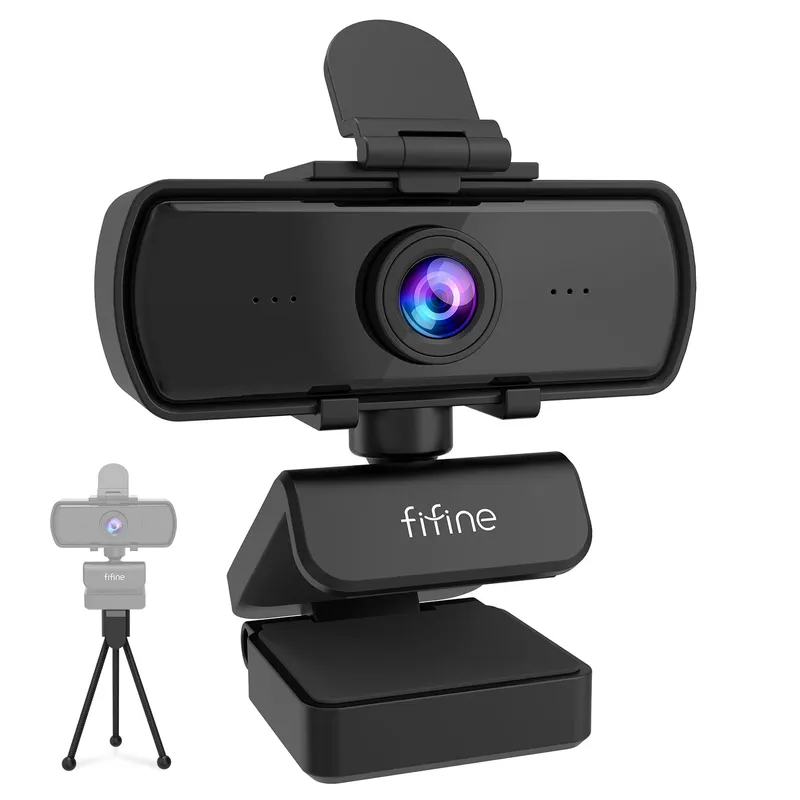 FIFINE 1440p Full HD PC-Webcam mit Mikrofon, Stativ, für USB-Desktop und Laptop, Live-Streaming-Webcam für Videoanrufe-K420
