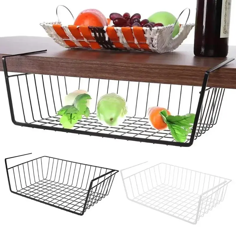 Heißer S/L Schrank Unter Lagerung Eisen Schrank Schrank Schreibtisch Hängen Mesh Korb Draht Bücherregal Regal Rack Organizer 1pc