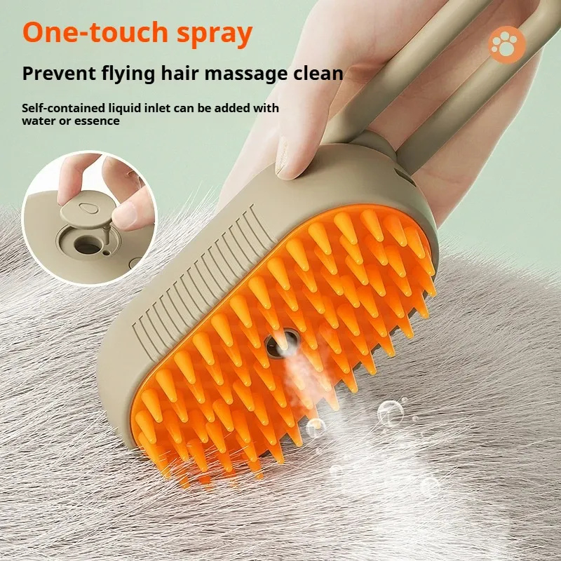 Katze Hund Haustier Spray Massage Kamm One Button Spray Anti fliegende Haarkamm Badebürste Haarentfernung Heimtierbedarf