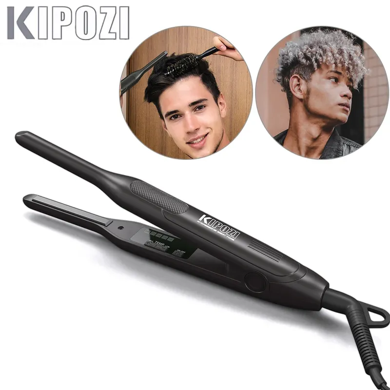 KIPOZI Titan Kleiner Haarglätter Kurzes Haar Pixue Cut Titan Dual Voltage Flaches Haar Eisen Dünner Bleistift Bartglätter