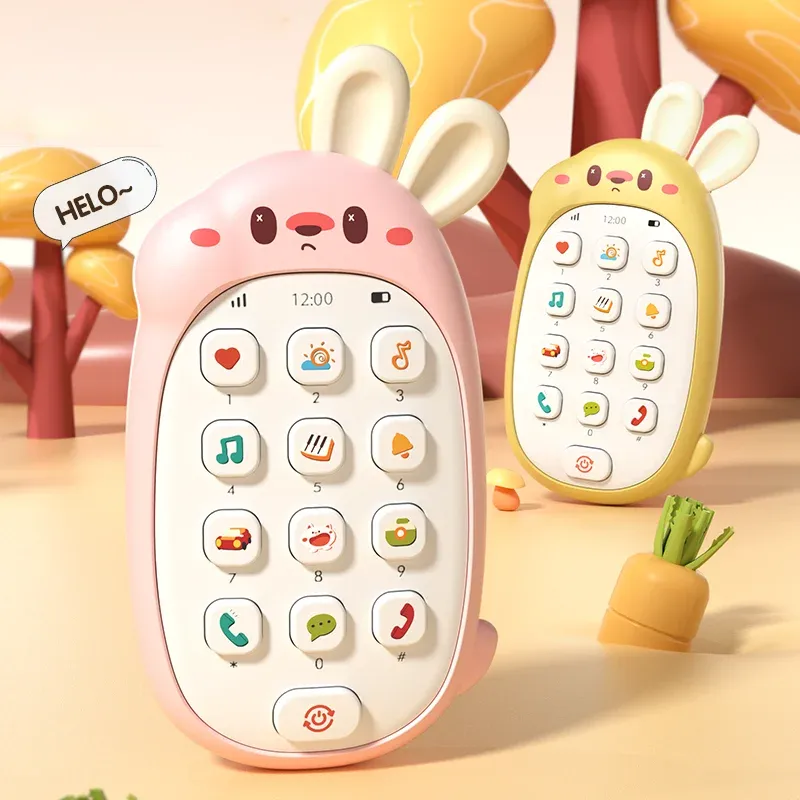 Kinder-Kaninchen-Spielzeug, Mobiltelefone, Baby-Kaupuzzle, multifunktionales Musiktelefon, männlich und weiblich, ohne Batterie