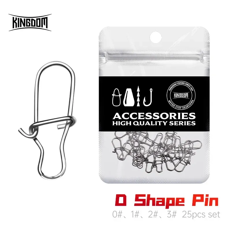 Kingdom 25 Stück hochwertiges Angelköder-Zubehör, D-Snap, superstarkes Edelstahl-Material, Angelgerät