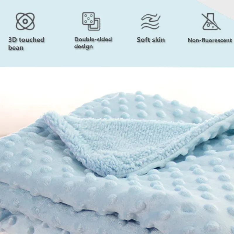 Babydecke und Pucktuch für Neugeborene, Thermo-weiche Fleece-Decke, Winter, solide Bettwäsche-Set, Baumwolle, Steppdecke, Säuglingsbettwäsche, Pucktuch