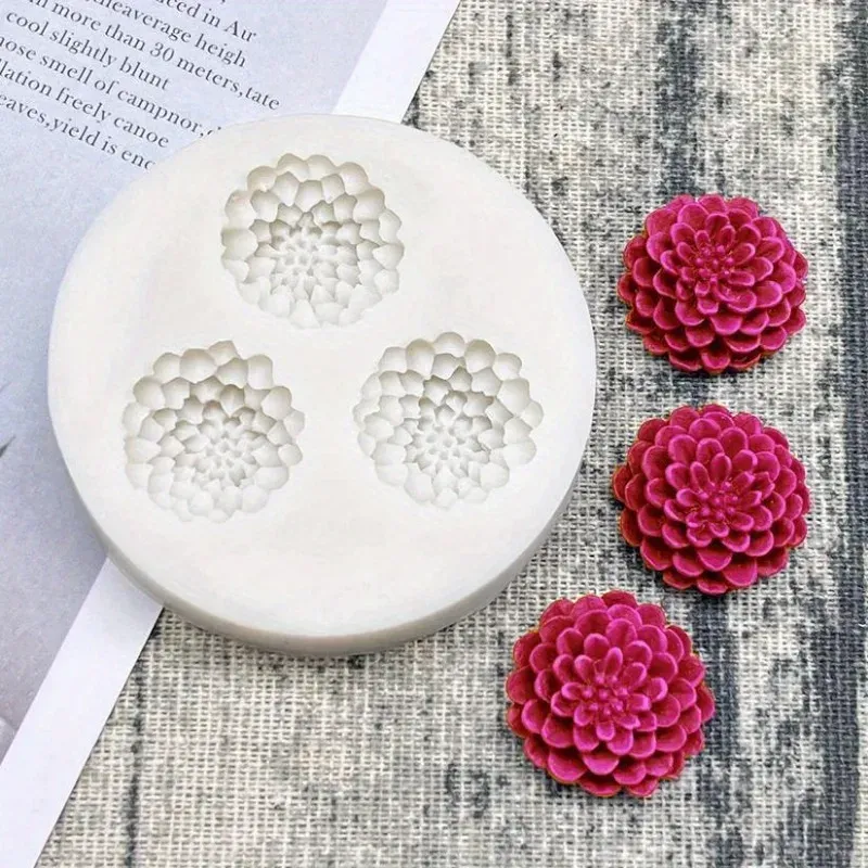 1 Stück Dahlie Silikonformen, Fondant-Kuchendekorationsformen, Schokoladenformen, Duftkerzenformen, Fondant-Dekorationswerkzeuge