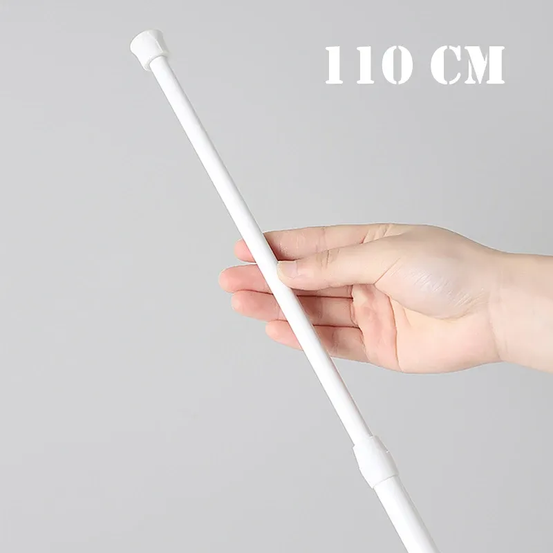 30–110 cm verstellbare Metall-Gardinenstange, federbelastet, ausziehbare Teleskopstangen für Badezimmer, Bar, Dusche, ohne Bohren, Hängestangen