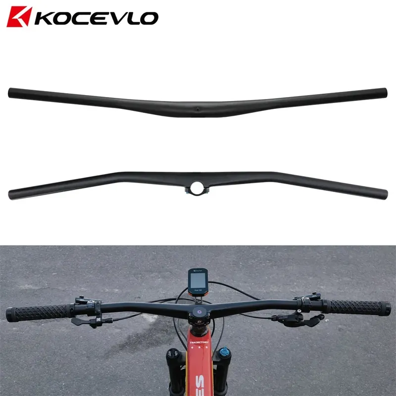 Kocevlo Carbon MTB-Lenker Mountainbike Integrierter Lenker UD Matt 35 x 800 mm AM FR-Lenker mit Computerhalterung