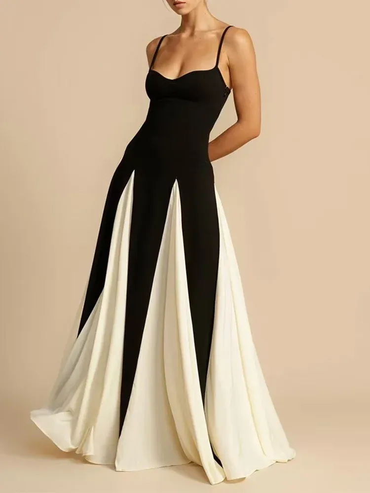 Elegantes Damen-Abendkleid mit Spitzeneinsatz, Bodenlanges Maxikleid für Formelle Anlässe