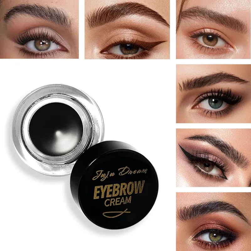 Wasserfestes Augenbrauen-Pomade-Gel-Set mit Pinsel, langanhaltender natürlicher Farbton und Formgebung, einfach anzubringen, vielseitiges Make-up für Weihnachten und Winter