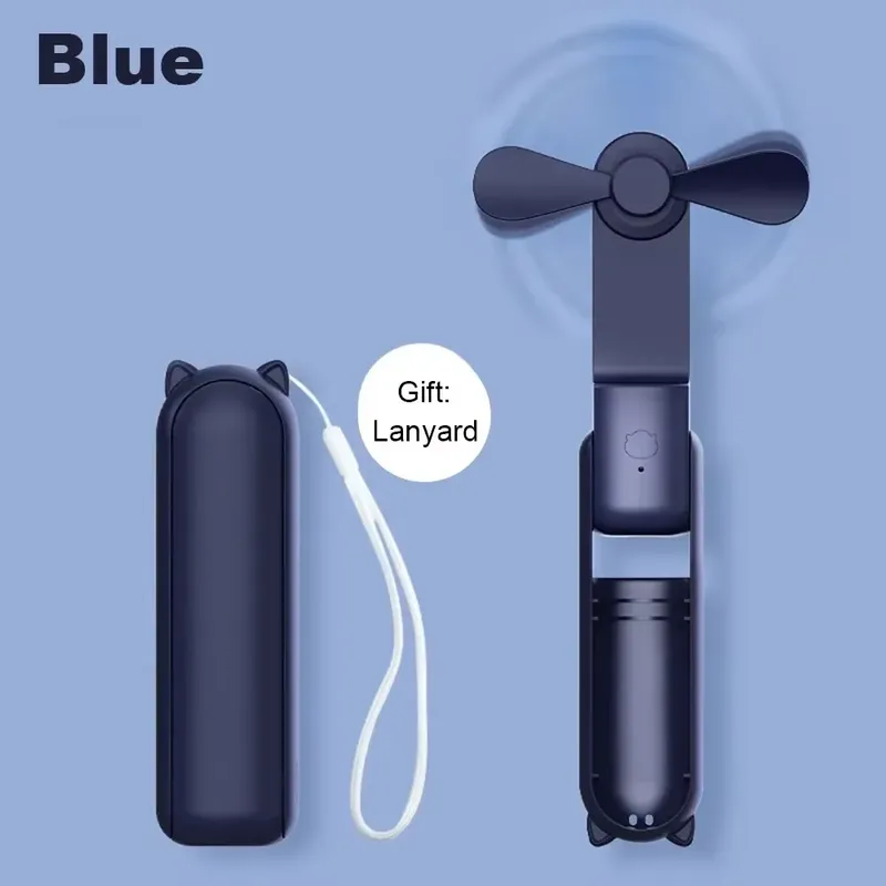 Tragbarer Mini-Handventilator, kleiner Taschenventilator, USB-Akku-Ventilator, zusammenklappbarer, kühlender Handventilator, Mini-USB-Ventilator mit Powerbank