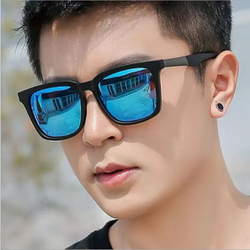 Retro Sonnenbrille Für Männer Koreanischen Stil Outdoor Quadrat Sonnenbrille Fahren Quecksilber Frauen Sonnenschutz Gläser Objektiv UV400