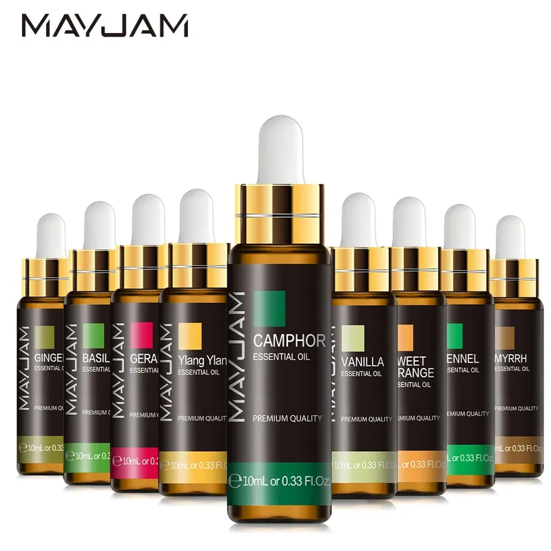 MAYJAM mit Tropfer, 10 ml, ätherisches Öl für Luftbefeuchter, Diffusoren, Lavendel, Eukalyptus, Vanille, Sandelholz, Kampfer, aromatisches Öl, Geschenk