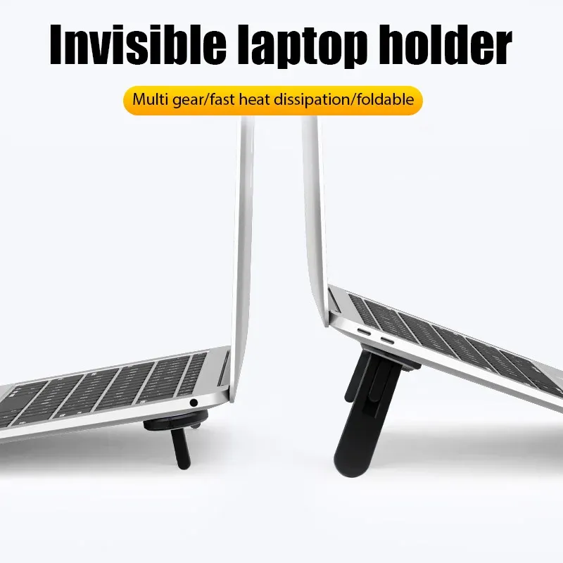 Universeller Laptop-Riser-Ständer für MacBook, Lenovo, Samsung, Notebook, Kühlhalter, selbstklebende, unsichtbare, faltbare Laptop-Halterung