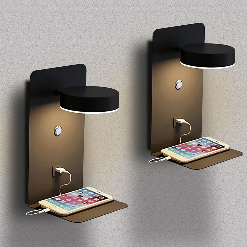 Schlafzimmer LED Wand leuchten mit USB-Ladung Wand leuchte Innen leuchte für Wohnzimmer Dekor Wand paneele mit Schalter Gang moderne Wand leuchte lampe wohnzimer zimmer deko wandleuchte wand paneele wanddeko spiegel