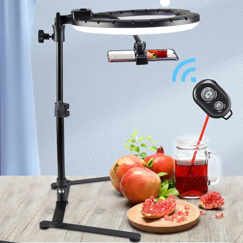 Video Youtube Füllen Ring Licht Lampe Live COOK 26CM Fotografie Beleuchtung Telefon Ringlicht Stativ Foto Led Selfie Fernbedienung