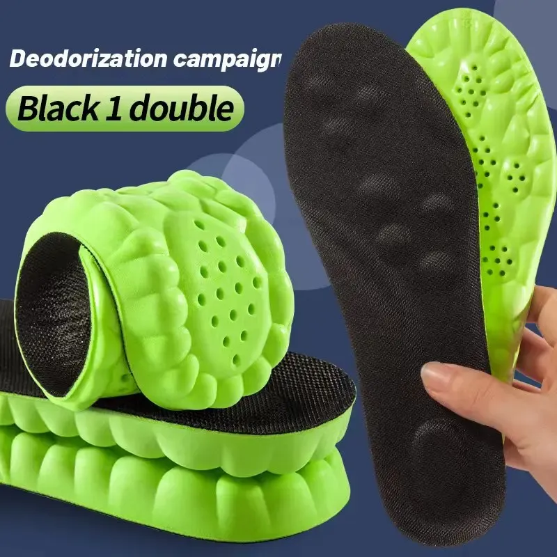 4D Sport-Einlegesohle, superweiche Schuhe, Sohlenpolster für Füße, Stoßdämpfung, Körbe, Schuhsohle, Fußgewölbeunterstützung, orthopädische Einsätze