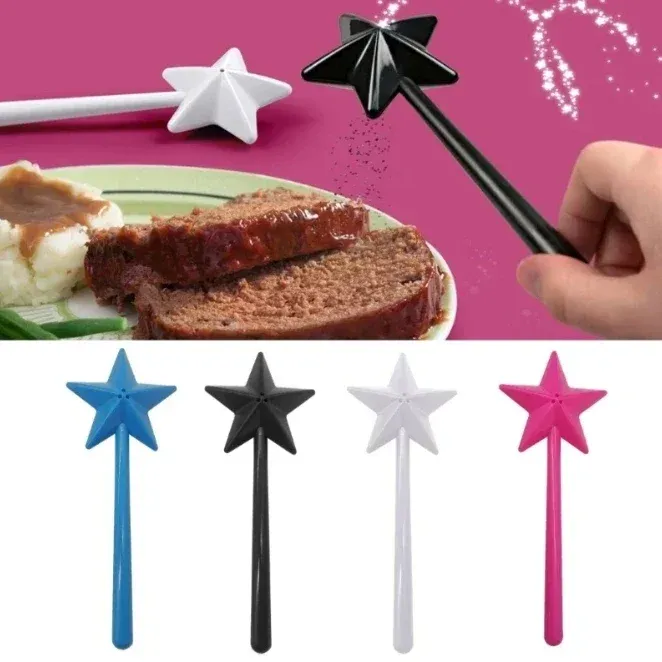 Tragbare Salz- und Pfefferstreuer, nachfüllbar, magischer Sternstab, Gewürzspender, Gewürzstreuer-Set, Grillzubehör für Küche und Esszimmer