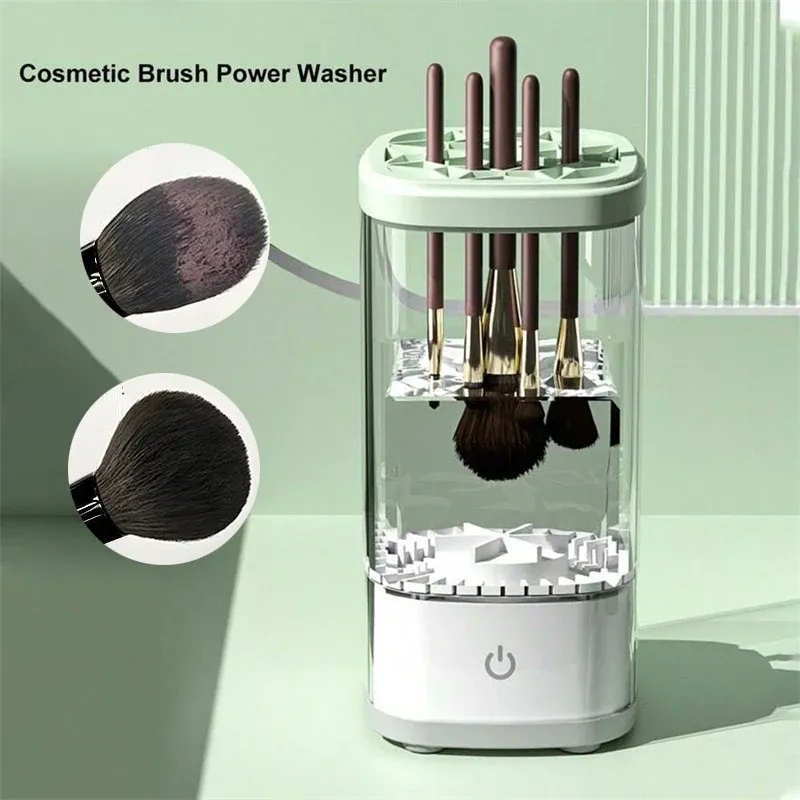 3-in-1 elektrischer Make-up-Pinselreiniger, automatischer Spinner, Make-up-Pinselhalter, Ständer für Damen, faule Reinigungsbürste, Waschmaschine, schnell trocknendes Werkzeug