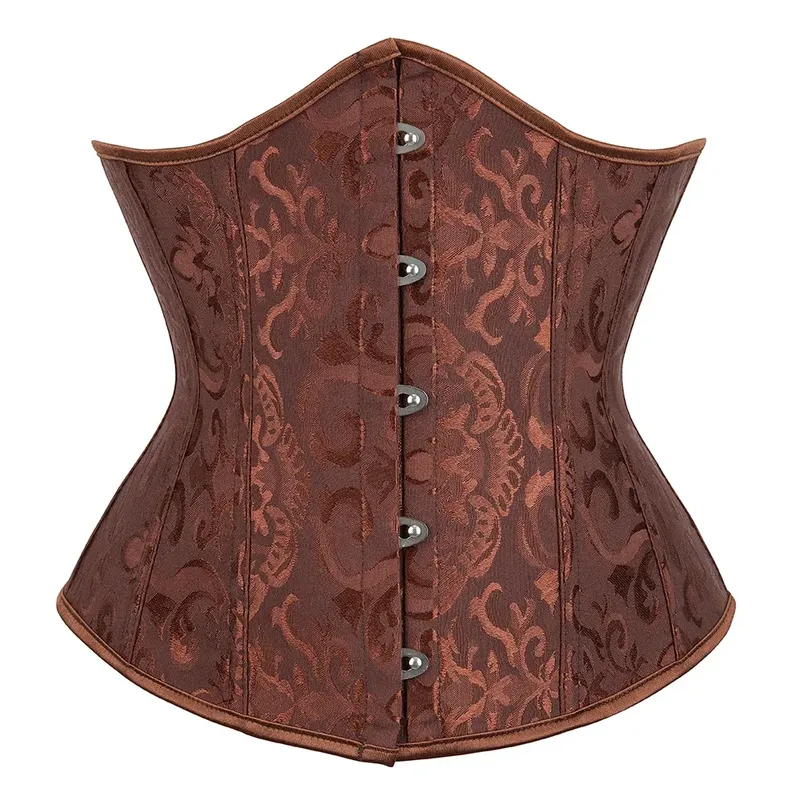 Vintage Unterbrust Korsett Top Damen Gothic Jacquard Kunststoff Knochen Basken Body Shaper Sliming Taille Trainer Bustier