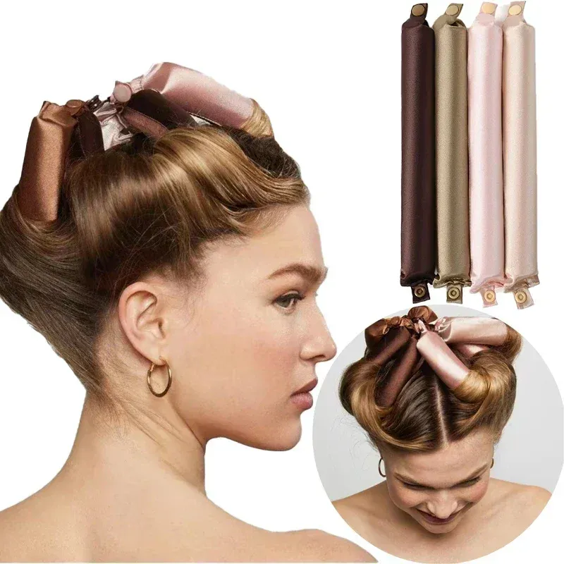 Heatless Lockenwickler Keine Hitze Lockenwickler Satin Lockenstab Stirnband Lazy Curls Weiche Lockenwickler Schlafen Flexi Stangen Styling-Tools
