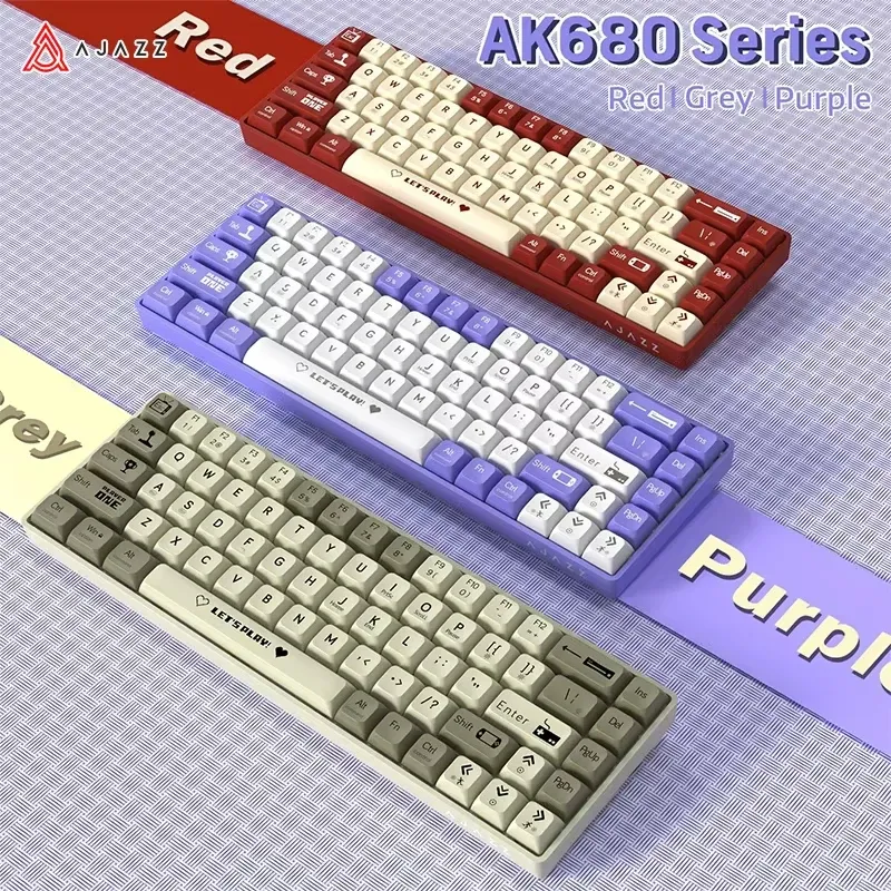 AJAZZ AK680 65 % kabelgebundene mechanische Gaming-Tastatur, Hot-Swap-Minitastatur, individuelle Tastenkappendichtung für PC und Laptop