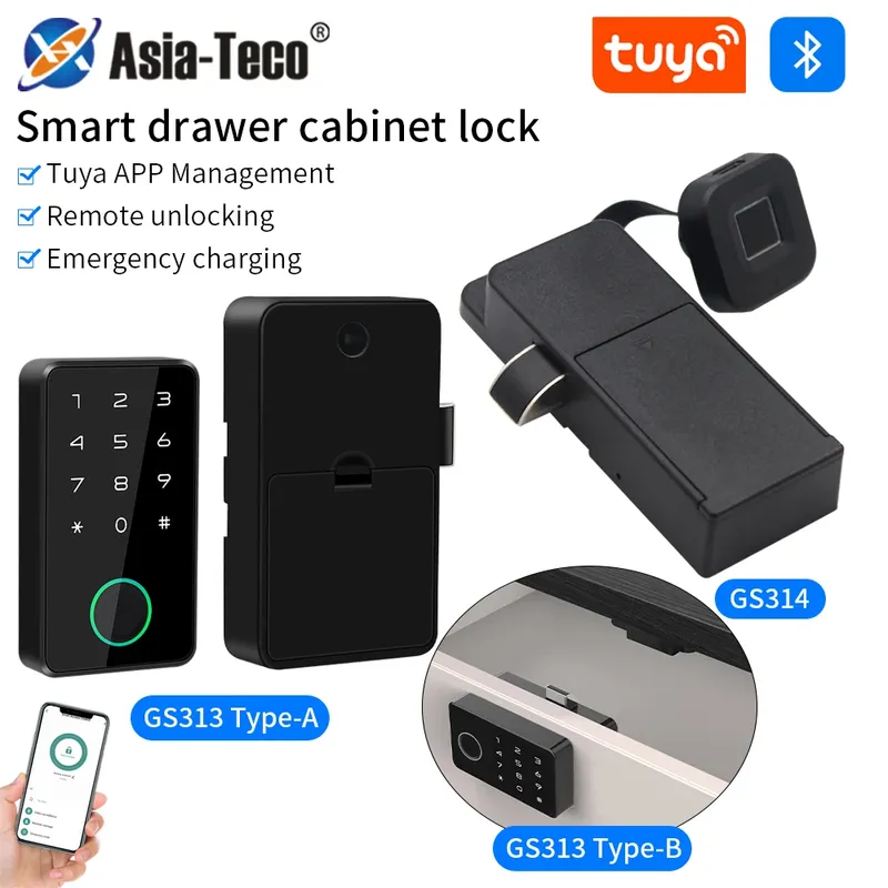 Tuya APP Fingerprint Smart Schublade Schrank Unsichtbare Sperre Ic Karte Entsperren Schrank Möbel Elektronische Keyless Sensor Lock