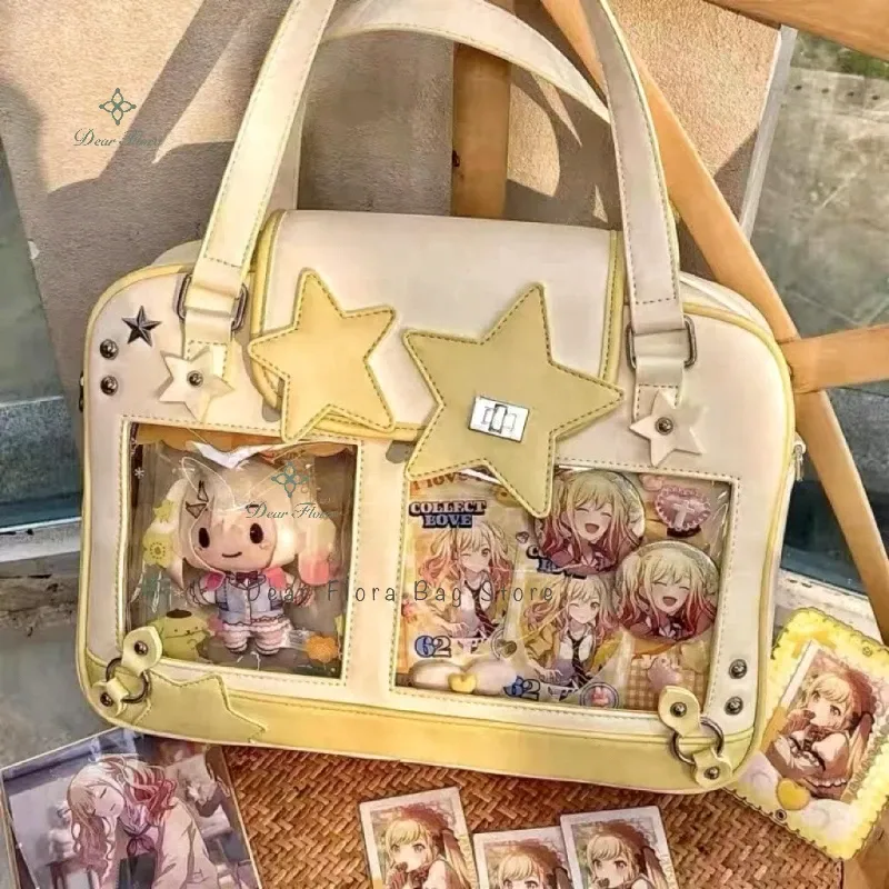 Y2K Trendy Star Ita Bag Lolita Girl Transparente Tasche Mode Umhängetasche Damen DIY Display Umhängetasche Niedliche Geldbörse Handtasche
