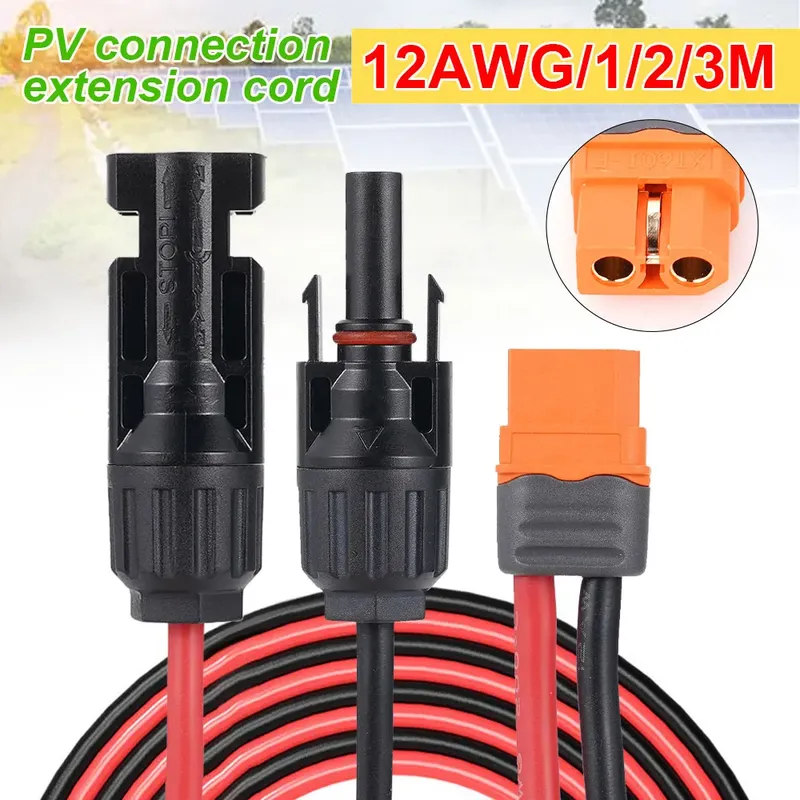 Solar Stecker XT60I-F Adapter 12AWG Kabel Verbinden Solar Panel Ladekabel Draht Für Solar Generator Tragbare Kraftwerk