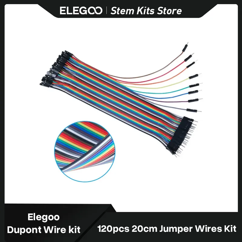 Elegoo 120 stücke 20cm mehrfarbiges Dupont-Draht-Brotboard-Überbrückung kabel Band kabel kit, kompatibel mit Arduino-Projekten