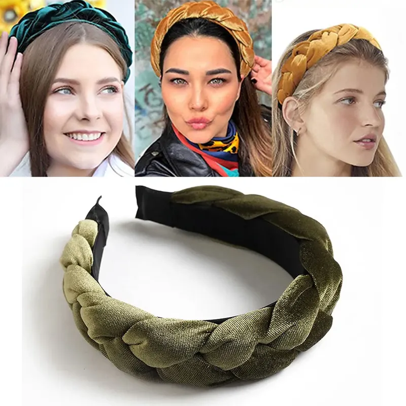 Samt Geflecht Stirnband Kopfbedeckungen Frauen Mode Haarbänder Hohe Qualität DIY Haar Styling Hoop Zubehör Für Haar Befestigung Werkzeuge