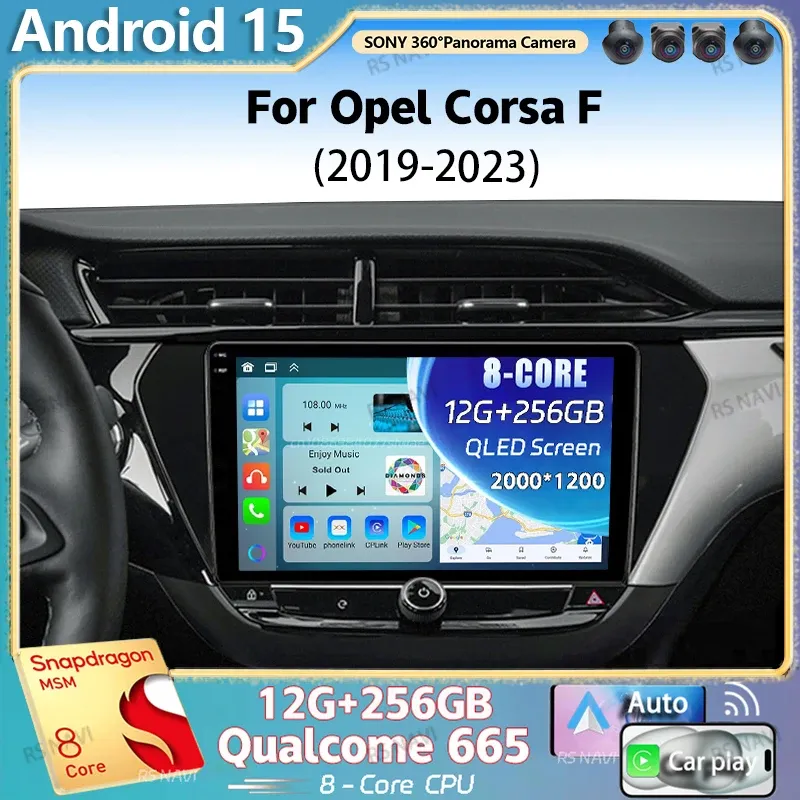 Android 15 Für Opel Corsa F 2019-2023 2K QLED Android Auto Radio Multimedia Video Player GPS Stereo CarPlay 4G Kopf Einheit