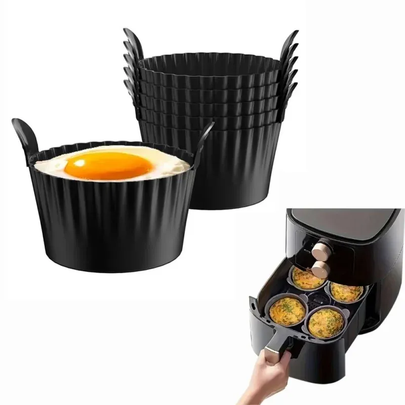 Silikon Korb Muffin Tasse Form Air Fryer Ofen Backblech Pizza Fried Chicken Korb Silikon Formen für Airfryer Mikrowelle