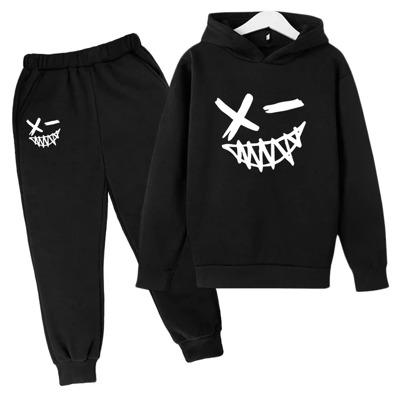 Evil Smile Bedruckte 2024 Baby-Sommerkleidung für Kinder von 1 bis 12 Jahren, Kinderkleidung, Jungen-Kind-Sets, Anzug für Mädchen, Jungen-Set