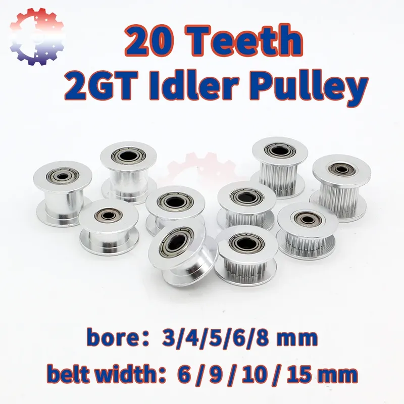 20 Zähne 2gt Leerlauf Zahns cheibe Bohrung 3 4 5 6 8mm 20 Zähne für Riemen breite 6 9 10 15mm 3D-Drucker Synchron scheibe 20 t gt2 Spann rolle