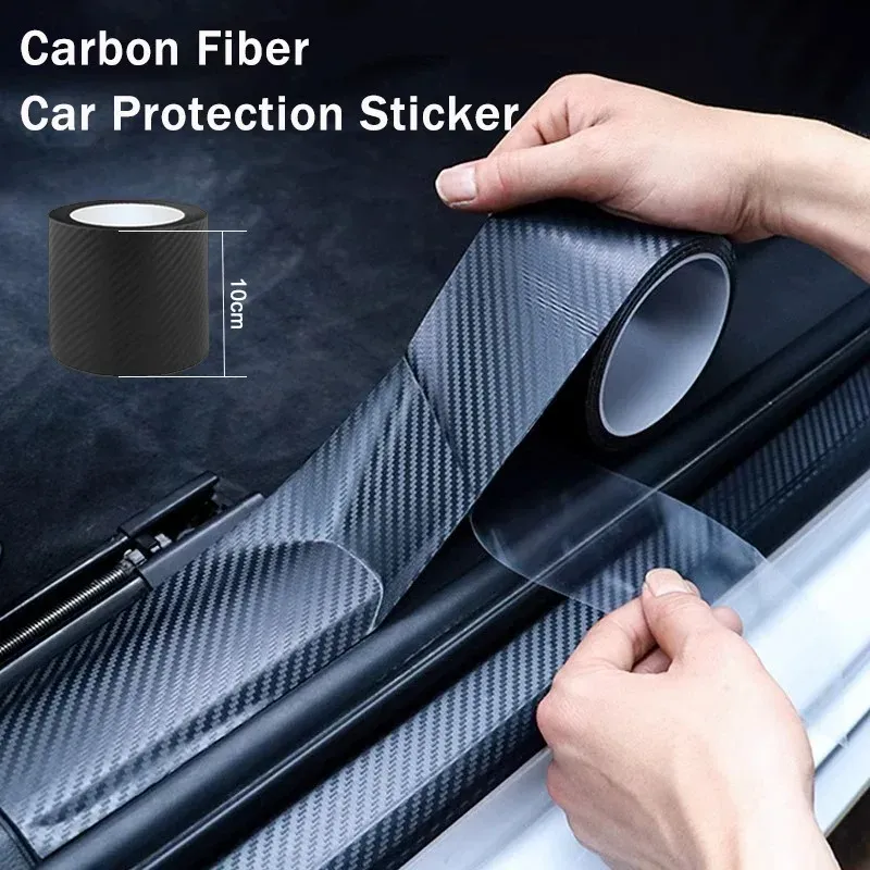 Nano Carbon Faser Auto Aufkleber Paste Schutz Streifen DIY Automotive Schutz Film Auto Tür Sill Seite Spiegel Anti Scratch Band