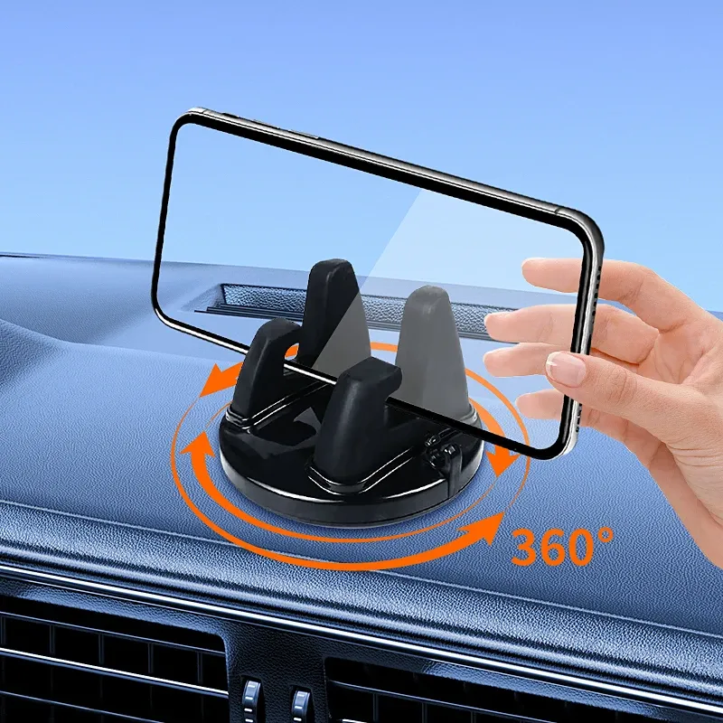 360 °   Drehbarer Handyhalter, Autohalterung, rutschfest, GPS-Navigation, Autohalterung, Ständer, Unterstützung im Auto, universell für alle Telefone