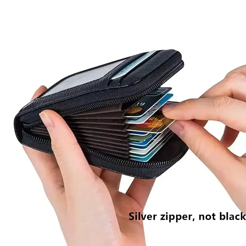 1pc Orgel Karte Tasche Koreanische Ausgabe Tragbare frauen Kurze Bank Karte Abdeckung Visitenkarte Clip Zipper Vertikale Handheld tasche