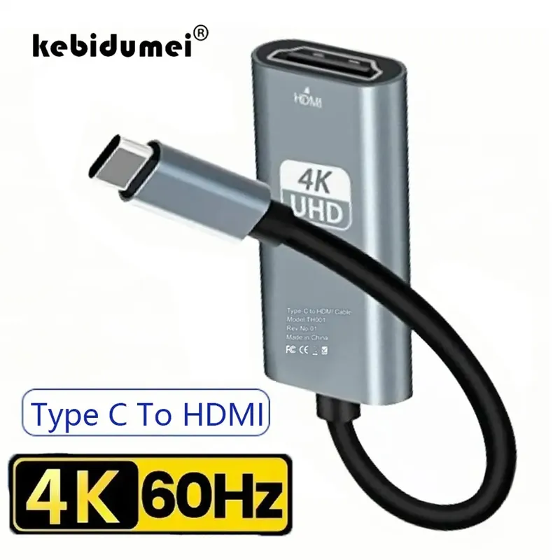4K 60Hz Typ C zu HDMI Adapter USB 3.1 HUB HDTV Konverterkabel für iPhone 15 TV Konverter für PC MacBook iPad Samsung Laptop