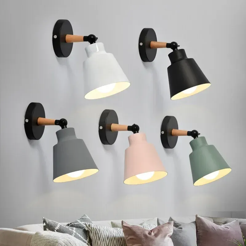 Nordic Schlafzimmer Wandleuchte Massivholz LED Wandleuchten minimalistische kreative Wohnzimmer Flur Nachttischlampe dekorative Beleuchtung