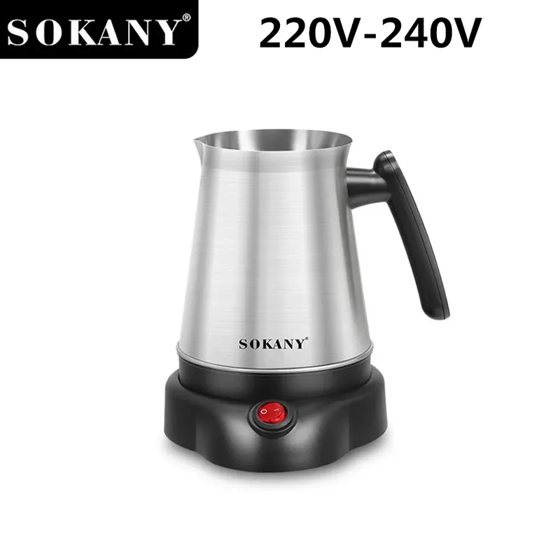 800 ml Wasserkocher türkischer griechischer Kaffee Moka Teekanne Maker Maschine Edelstahl tragbar 6 Tassen kochendes Wasser 220 V Kakado
