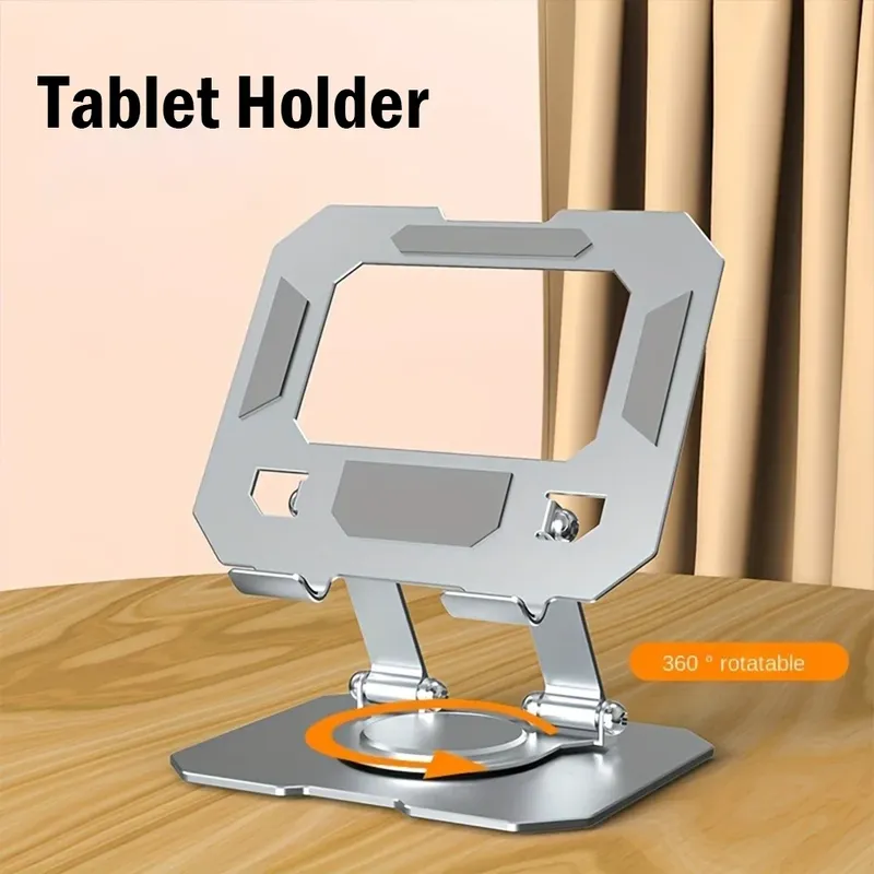 360 °   Drehbarer Tablet-Ständer, verstellbarer, faltbarer Desktop-Ständer, kompatibel mit 4,7–12 Zoll Ipad Pro/Air/Min Laptop Tablet