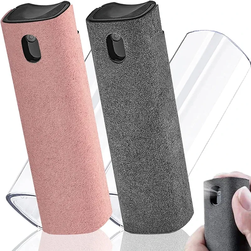 2-in-1-Telefon-Bildschirmreiniger, Spray, tragbares Tablet, Handy, Touchscreen-Reiniger, Mikrofasertuch-Set, Glasreinigungsartefakt