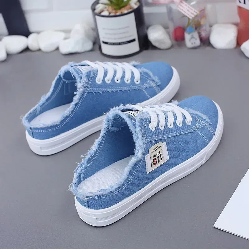 2024 frühling Sommer Frauen Leinwand Sneaker Low Top Denim Turnschuhe Damen Lace-Up Flache Leinwand Bord Schuhe Weibliche sapatos femininos